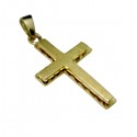 9ct Yellow Gold Textured Patterned Cross
